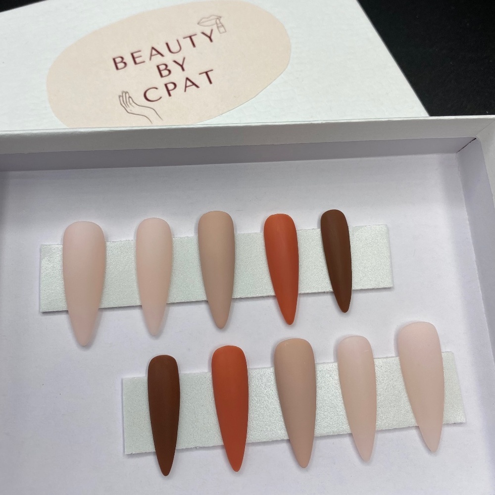 MATTE FALL STILETTO PRESS ON NAILS BEAUTY BY CPAT